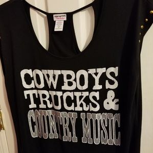 Adorable "Cowboys, Trucks & Country Music " shirt.